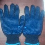 blue dotted cotton hand gloves