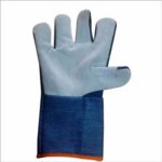 half leather jeans hand gloves
