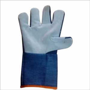 half leather jeans hand gloves