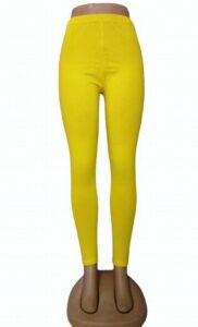 4 Way Light Yellow Ladies Cotton Legging 1 4 way light yellow ladies cotton legging