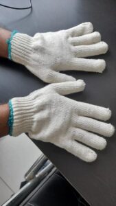 cotton knitted 840 grams safety hand gloves