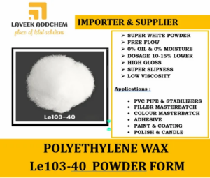 high performance polyethylene wax le103 40 pe wax