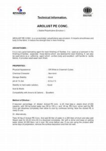 polyethylene wax emulsion arolust pe 200 conc