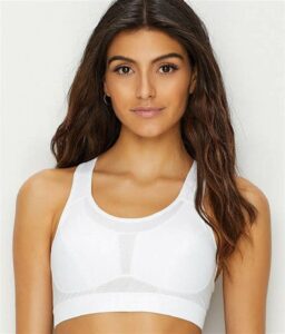 ladies white sports bra