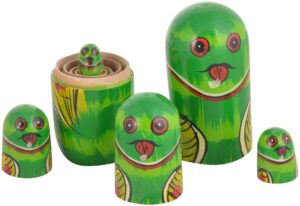 wooden painted russian nesting dolls