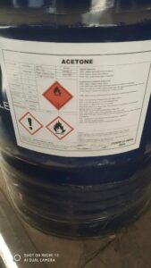 liquid acetone solvent